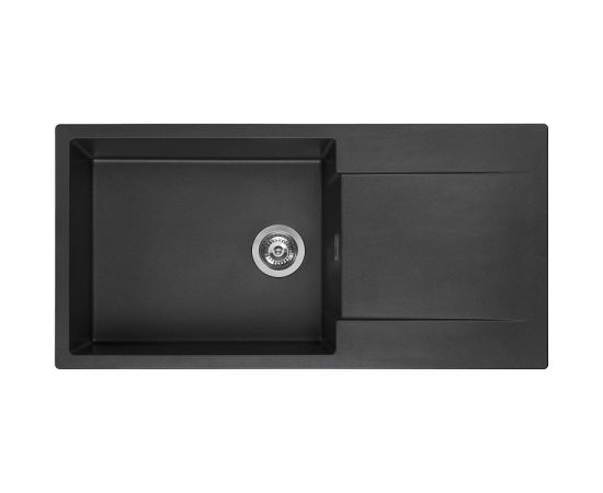 Reginox virtuves izlietne Amsterdam 540, viena bļoda ar plauktu, 1000x500 mm, black silvery Virtuves izlietnes