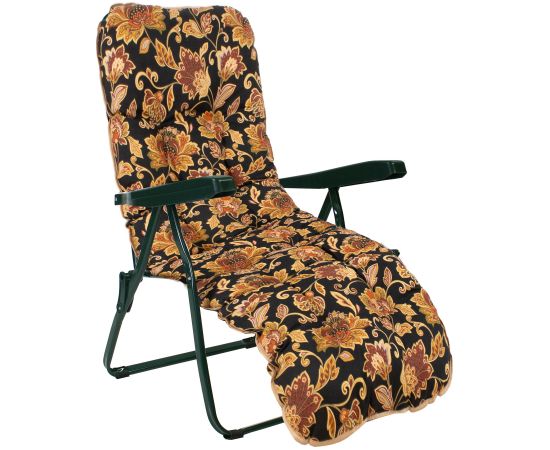 Deck chair BADEN-BADEN black floral pad