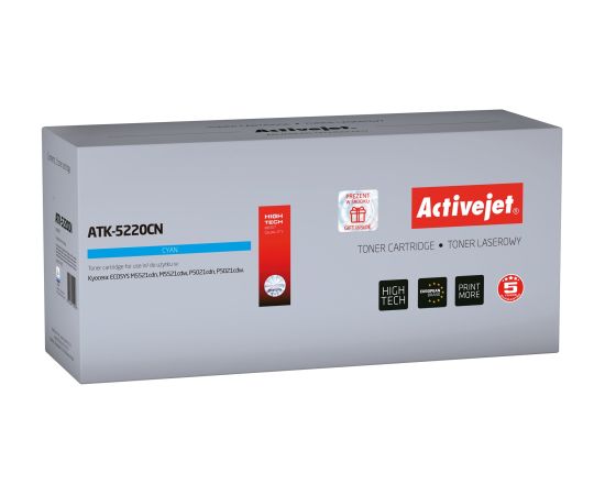 Activejet ATK-5220CN toner for Kyocera printer; Kyocera TK-5220C replacement; Supreme; 1200 pages; cyan