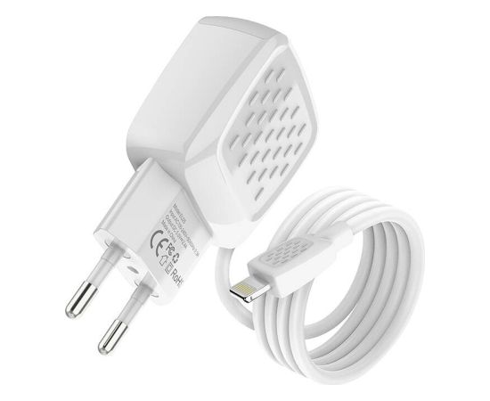 Charger Foneng EU25 USB-A 2-Port Charger 2.4A with Lightning cable (white)