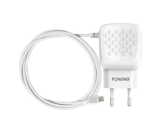 Charger Foneng EU25 USB-A 2-Port Charger 2.4A with Lightning cable (white)