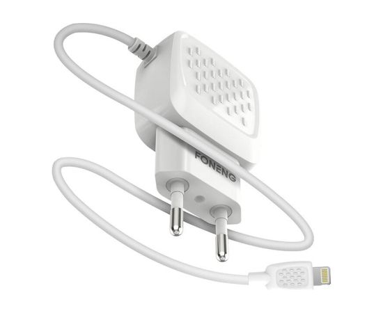 Charger Foneng EU25 USB-A 2-Port Charger 2.4A with Lightning cable (white)