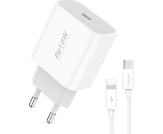 Wall charger Foneng EU23 18W + USB-C to Lightning cable