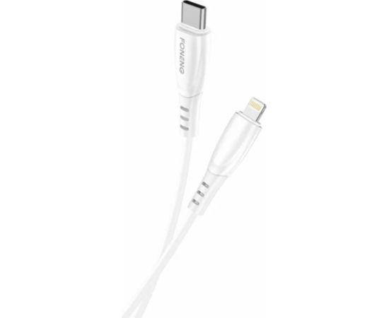 USB-C cable toLightning Foneng X75, 3A, 1m (white)