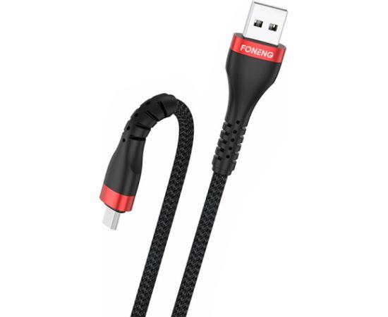 Cable USB to Micro USB Foneng, x82 Armoured 3A, 1m (black)