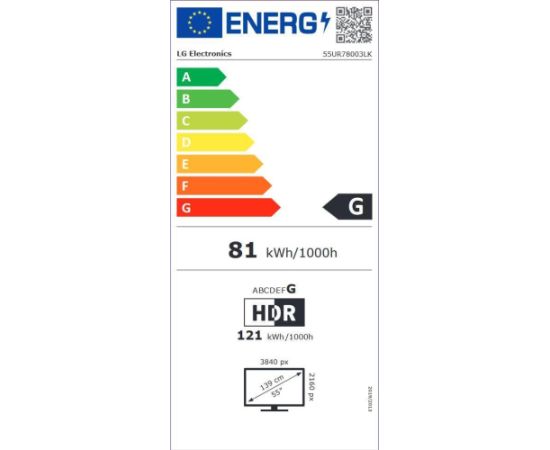 LG 55UR781C0LK 55" 4K Smart 3840x2160 Wireless LAN Bluetooth webOS