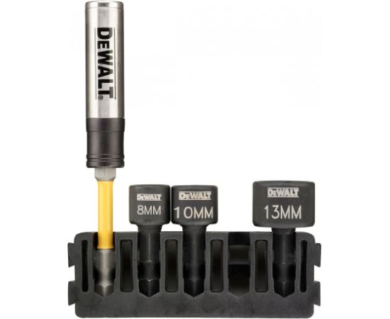 Uzgriežņa galviņu komplekts DeWalt DT70826-QZ; 8-10 mm; 3 gab. + Magnētisks turētājs