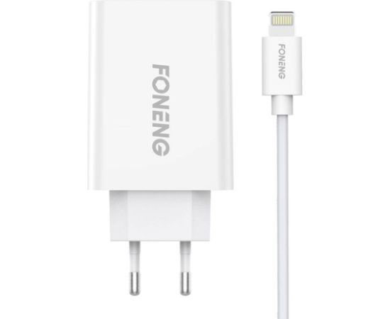 Fast charger Foneng 1x USB EU43 + USB Lightning cable