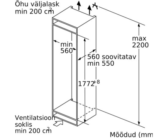 Bosch GIN81VEE0 s6 Saldētava, iebūvējama NoFrost 177cm FlatHinge