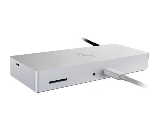 Razer Thunderbolt 4 Dock Mercury Edition, docking station (aluminum, USB, Gigabit LAN) Dokstacijas portatīvajiem datoriem