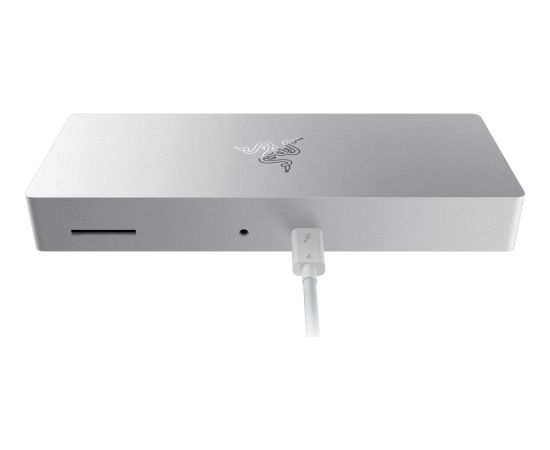 Razer Thunderbolt 4 Dock Mercury Edition, docking station (aluminum, USB, Gigabit LAN) Dokstacijas portatīvajiem datoriem