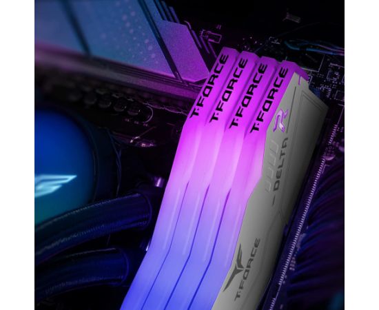 Team Group DDR5 64GB - 6000 - CL - 38 - Dual-Kit - FF4D564G6000HC38ADC01, Delta RGB, XMP, white