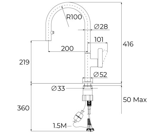 Sink tap Teka Oval 9382