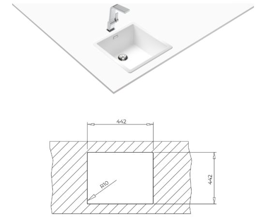 Sink Teka Radea R10 40.40 M-TG white