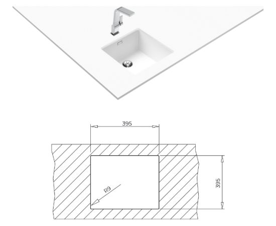 Sink Teka Radea R10 40.40 M-TG white