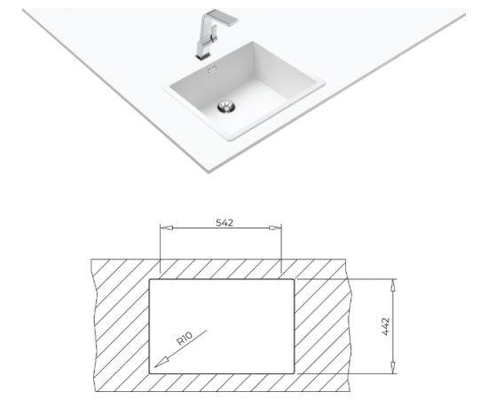 Sink Teka Radea R10 50.40 M-TG white