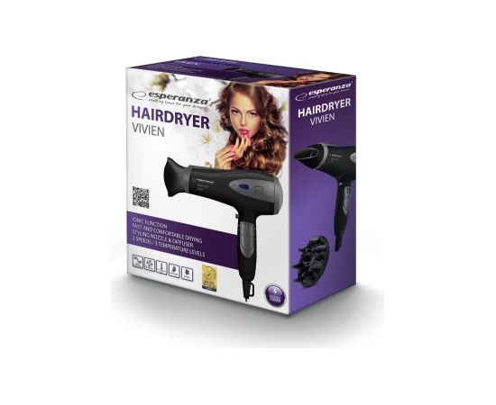 Esperanza EBH005K Hair dryer Black 2200 W