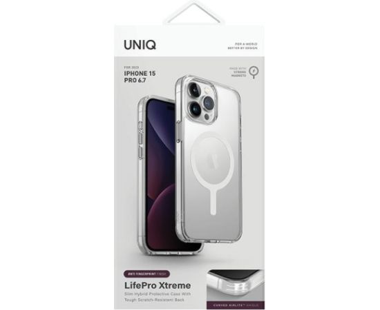 UNIQ etui LifePro Xtreme iPhone 15 Pro Max 6.7" Magclick Charging przeźroczysty|frost clear