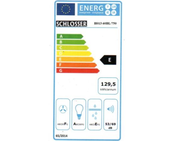Schlosser H01360BL750 Tvaiku nosūcējs Melns Tvaika nosūcēji