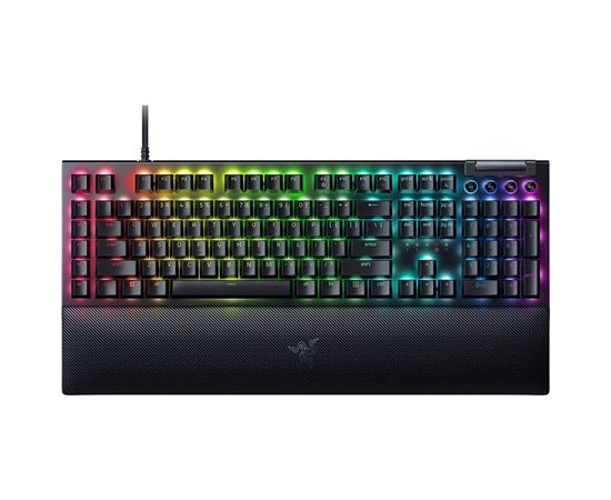 Проводная игровая клавиатура Razer BlackWidow V4, RGB LED, USB QWERTY, США, Yellow Switch, черный