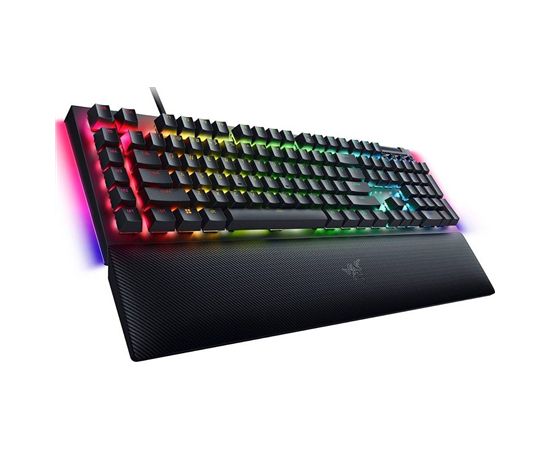 Проводная игровая клавиатура Razer BlackWidow V4, RGB LED, USB QWERTY, США, Yellow Switch, черный