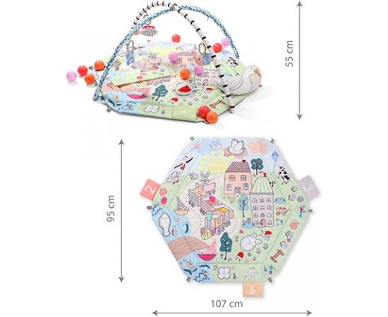 Attīstošais paklājiņš ar bumbiņām FUNNY FARM Babyono 1486 Развивающие коврики