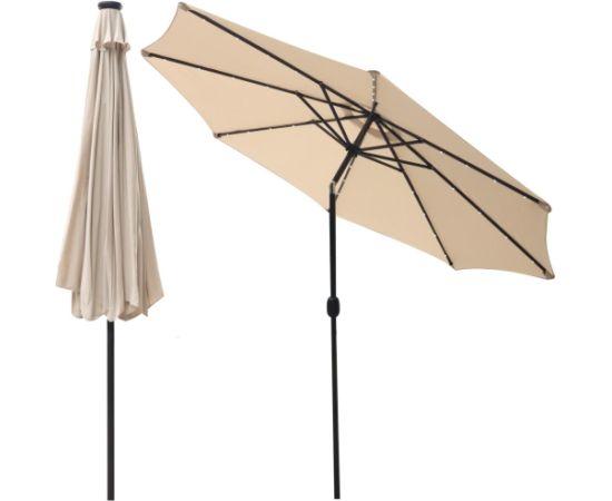 Saska Garden PARASOL OGRODOWY Z OŚWIETLENIEM LED 300CM BEŻOWY