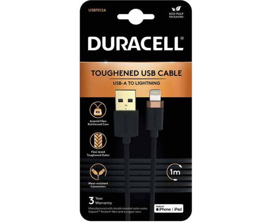 Duracell USB-C cable for Lightning 1m (Black)