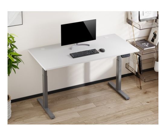 Adjustable Height Table Up Up Thor Gray, Table top L White