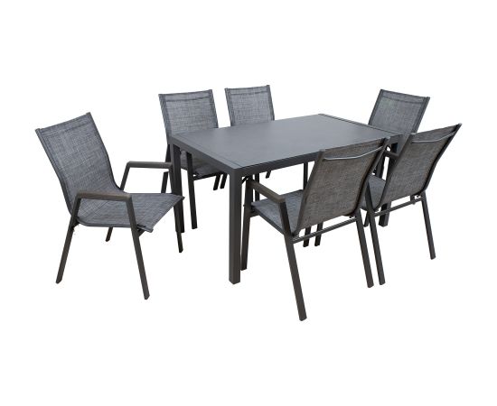 Garden furniture set DELGADO table and 6 chairs