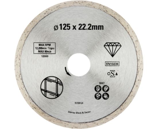 Dimanta griešanas disks Stanley STA38007-XJ; 125 mm