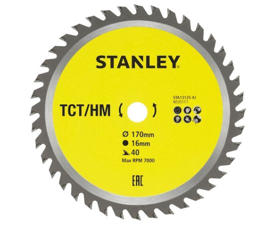 Griešanas disks Stanley STA13125-XJ; 170x16 mm; Z40