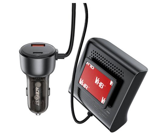 Car charger splitter with digital display Acefast B11 138W (black)