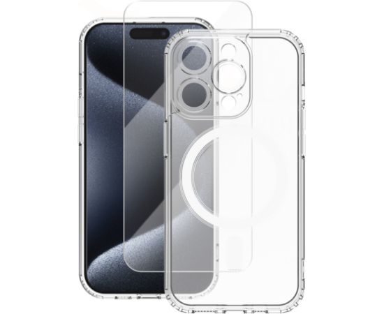 Vmax Set MagSafe Case Защитный Чехол + Tempered Glass Защитное стекло 2,5D для Apple iPhone 15 Pro Max