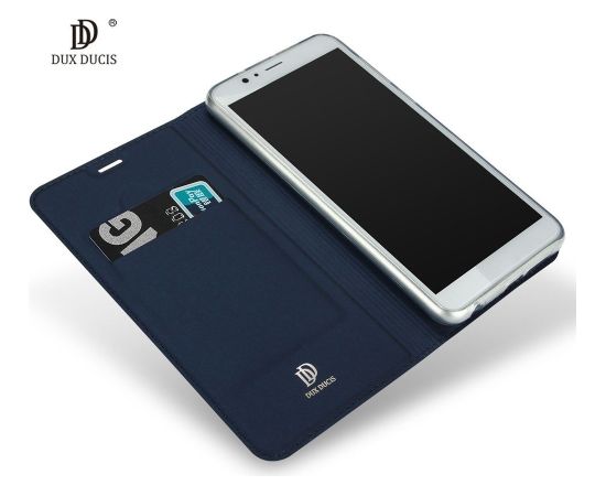 Dux Ducis Premium Magnet Case Grāmatveida Maks Telefonam Huawei Honor Play Zils