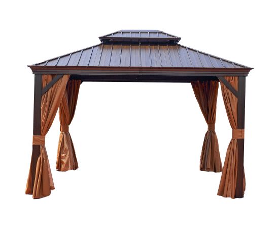 Gazebo SUNSET 3,65x4,85xH2/2,7m, brown/beige