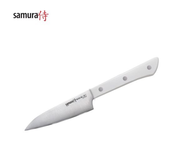 Samura HARAKIRI Универсальный Кухонный нож для Овощей 99mm 59 HRC с Белой ручкой