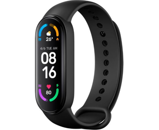 iWear SM6 Fitnesa IP67 Aproce ar HR & Asinsspiediena mēr. / Soc. tīkli / Miega monitoru Melna