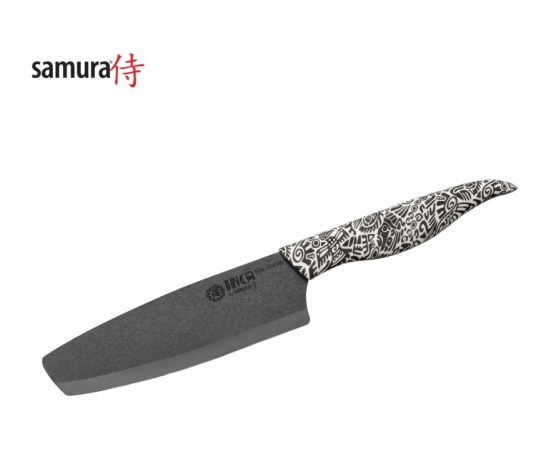 Samura Inca Кухонный нож Nakiri 165mm черным циркония керамическим лезвием / ABS TPR ручкой