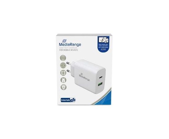 POWER ADAPTER USB/USB-C 43W/FAST MRMA113 MEDIARANGE