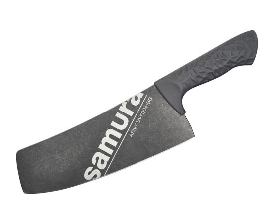 Samura Arny Stonewash Cleaver нож 208мм AUS-8 Черная комфортная ручка из TPE HRC 59