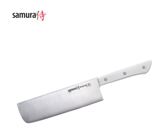 Samura Harakiri Универсальный Кухонный нож Nakiri 170mm 59 HRC с Белой ручкой