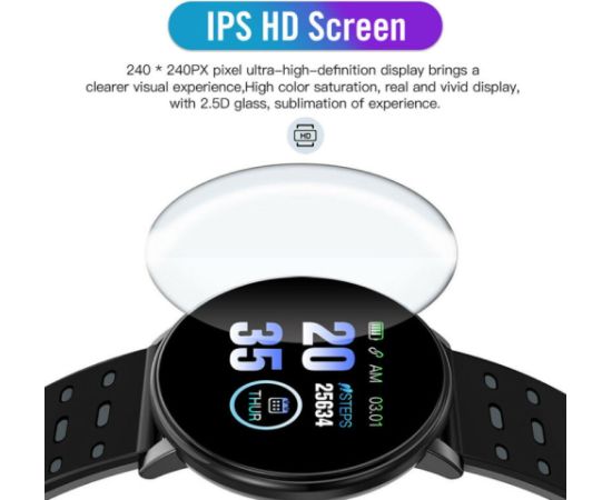 iWear M9 Круглые Смарт-часы с Full Touch 1,3 '' IPS дисплеем изм. HR & кровяного давления / Соц. сети Черный