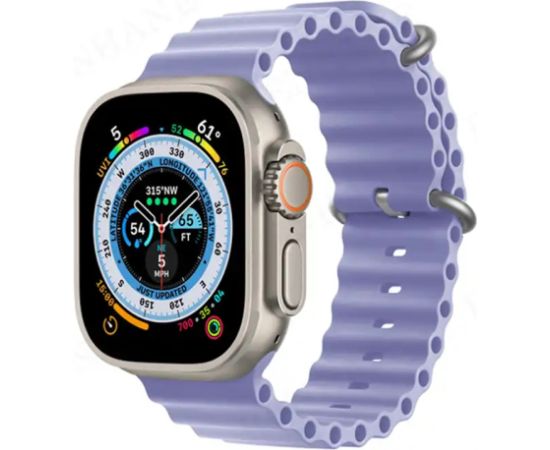 iWear S1 Rievota Mīksta Silikona 20mm aproce priekš Apple Watch 49mm / 45mm / 44mm / 42mm Violeta