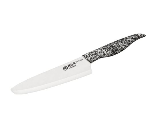 Samura Inca Кухонный нож Шефа 187mm белым циркония керамическим лезвием / ABS TPR ручкой