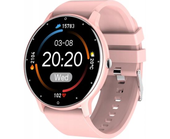 iWear 2023 Super plāns Apaļļš Fitnesa Viedpulkstenis ar 1.3'' HD IPS displeju Asinsspiediena & Pulsa mēr. / Soc. tīkliem Rozā