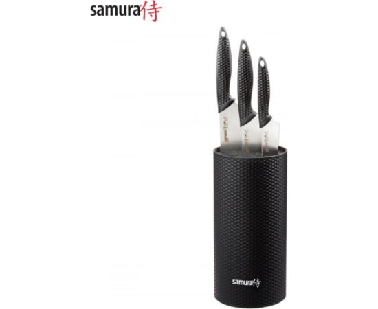 Samura Golf Подставка для ножей и Комплект ножей 3шт. Paring 98mm / Utility 158mm / Chef's 221mm из AUS 8 Японской стали 58 HRC