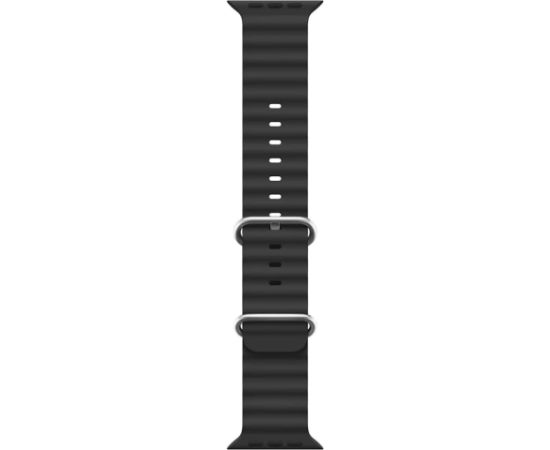 iWear S1 Rievota Mīksta Silikona 20mm aproce priekš Apple Watch 49mm / 45mm / 44mm / 42mm Melna