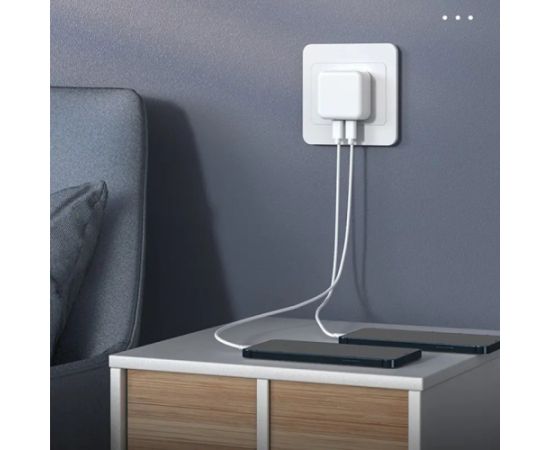 CP CH1 35W Divu portu USB-C Ātrs Lādētājs priekš visām Apple ierīcēm (Analogs A2676 MNWP3ZM/A) Balta (OEM)