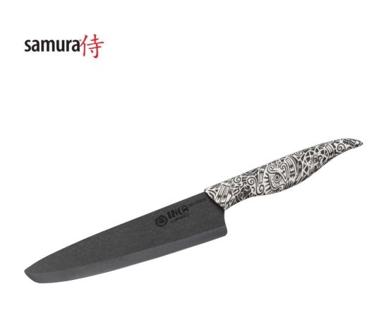 Samura Inca Кухонный нож Шефа с 187mm черным циркония керамическим лезвием / ABS TPR ручкой
